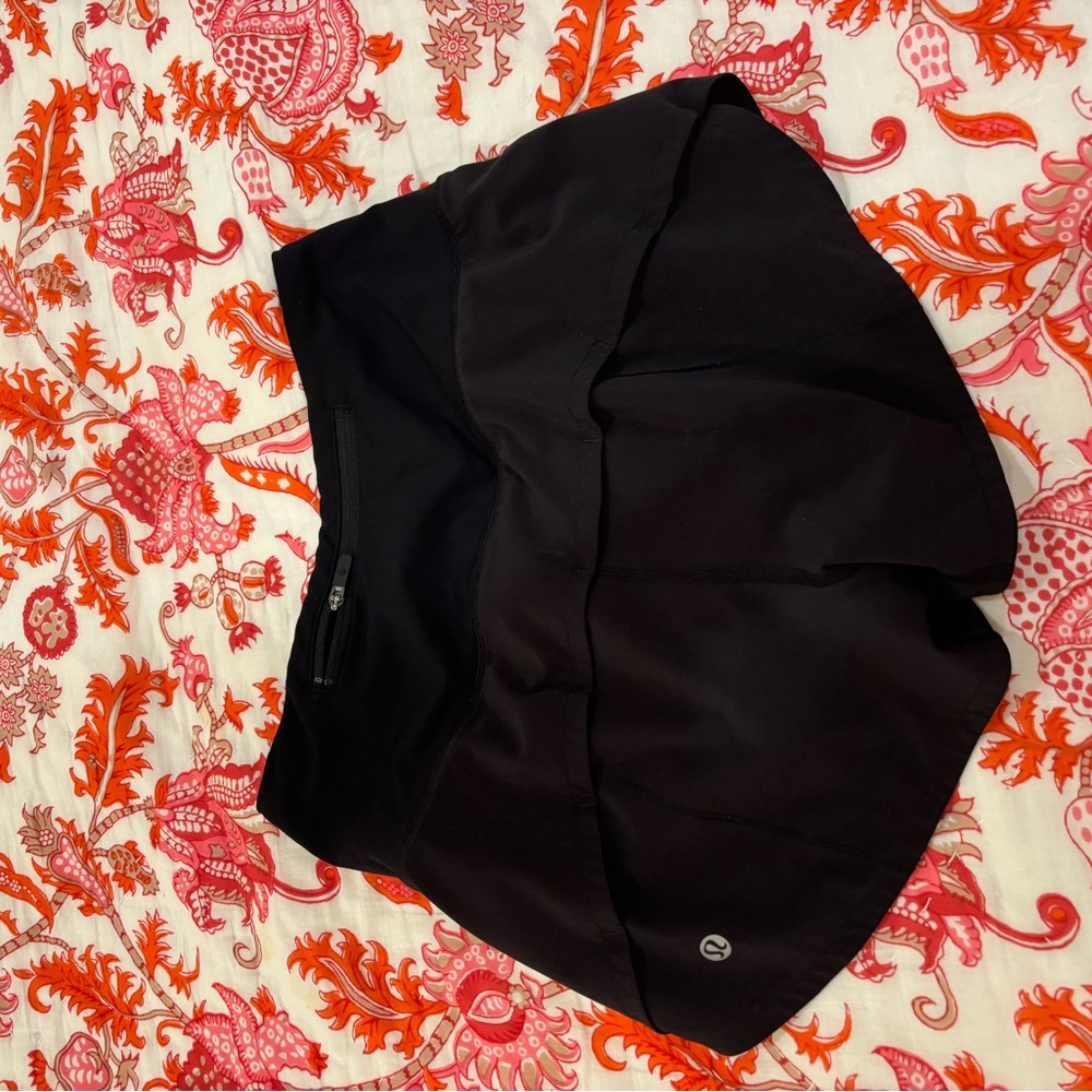 lululemon athletica Black Performance Skort with Zipper Pocket
